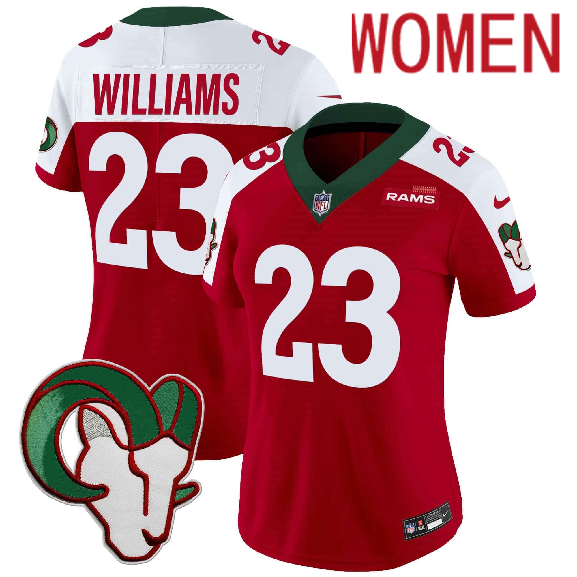 Women Los Angeles Rams #23 Williams Red 2024 Nike Mexico Vapor Limited NFL Jersey